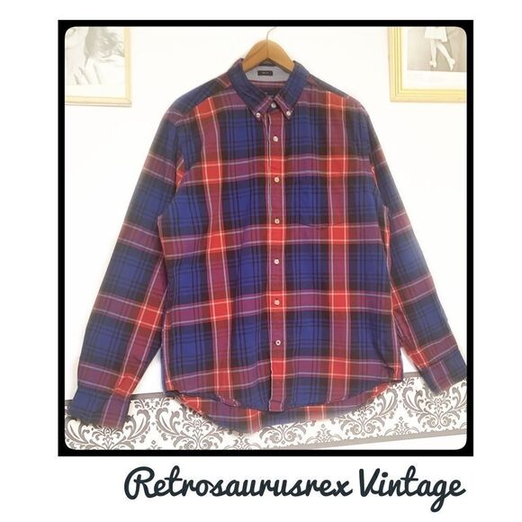 AMERICAN Eagle Outfitters Retro Plaid Button Up - Picture 2 of 4